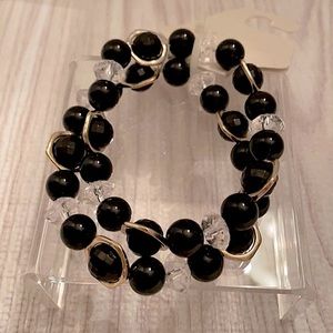 Kim Rogers black/clear stretch bracelet